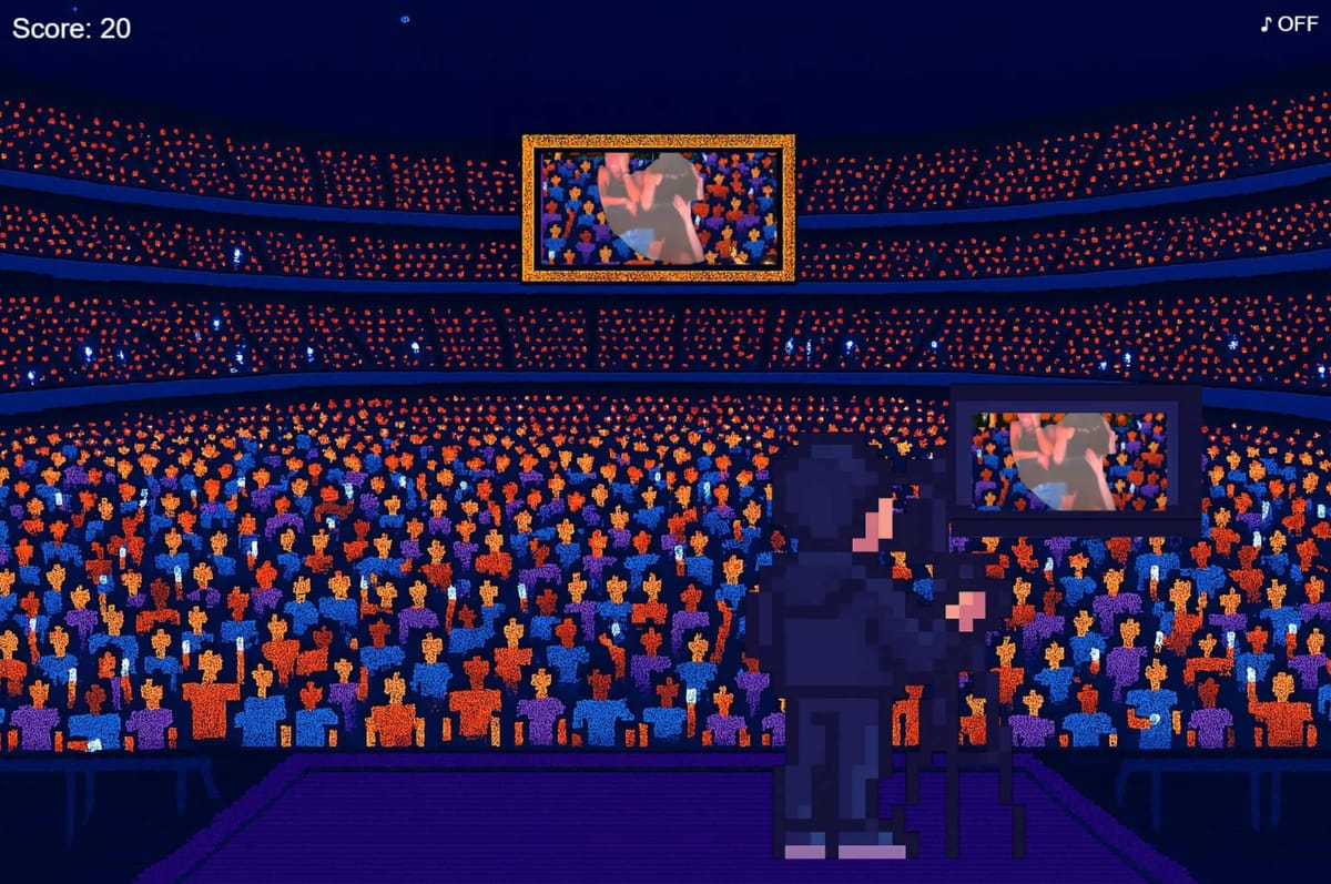 Coldplay Canoodlers transforma traição em jogo retrô no estilo “Onde está Wally?”