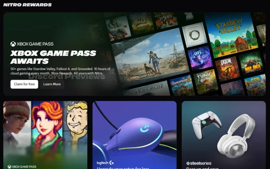 Xbox Game Pass Starter Edition é vazado com cerca de 50 jogos e bônus do Discord Nitro