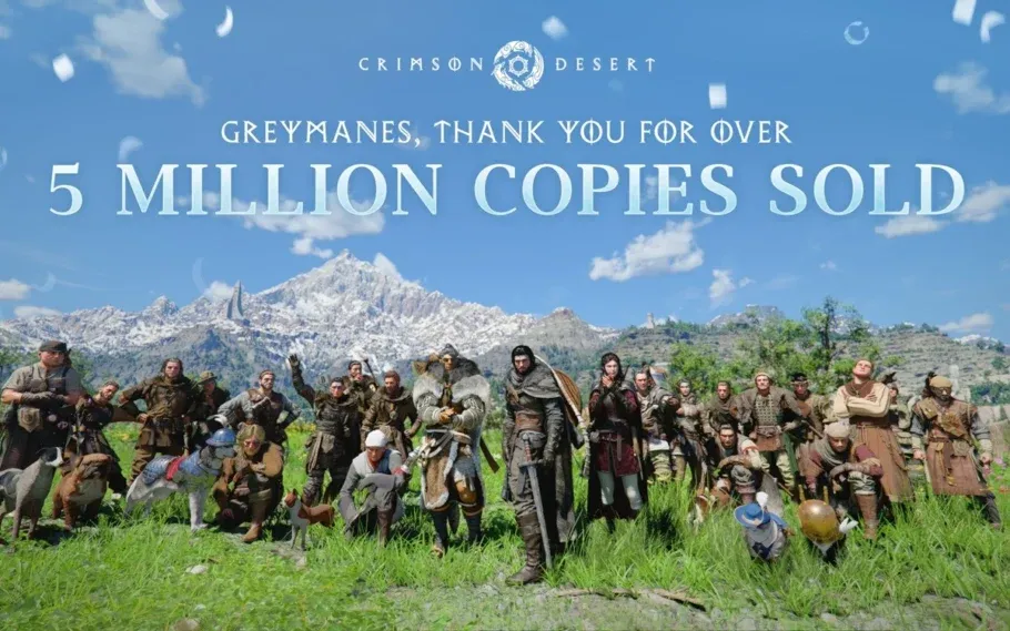 Crimson Desert alcança 5 milhões de cópias vendidas em menos de um mês