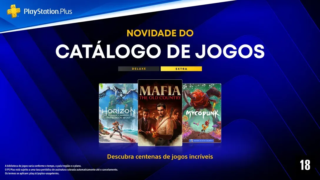 PS Plus adiciona Mafia: The Old Country e Horizon Forbidden West ao catálogo de outubro