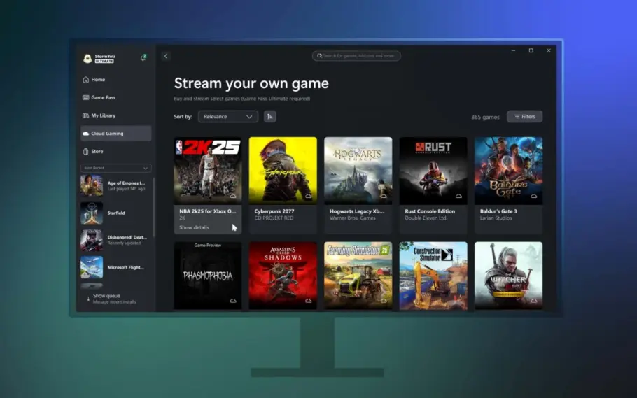 Xbox App agora permite streaming de jogos comprados fora do Game Pass