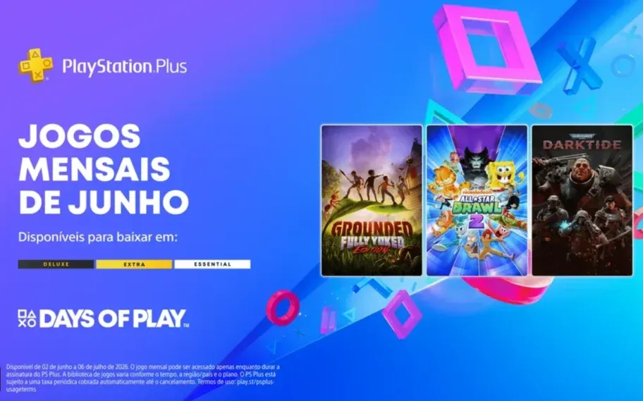 PS Plus de junho traz Grounded, Warhammer 40,000: Darktide e Nickelodeon All-Star Brawl 2