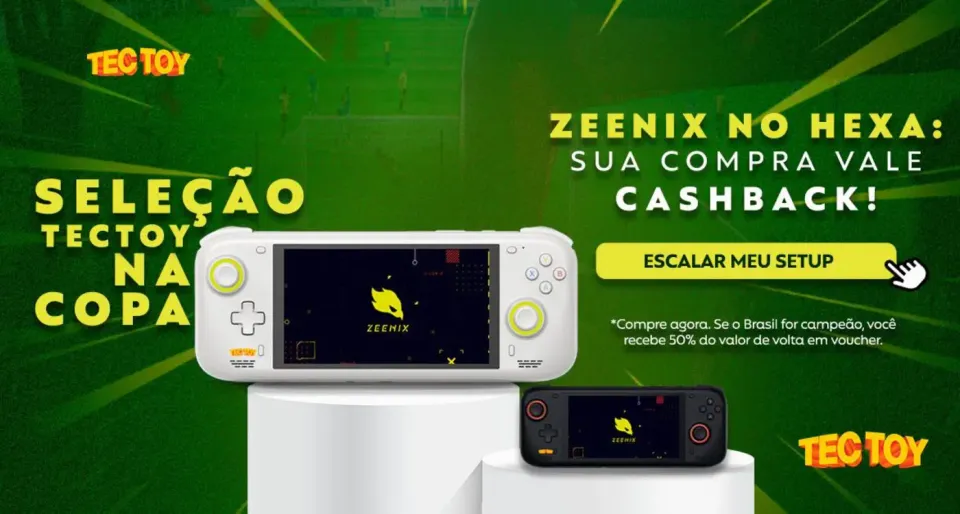 TecToy lança promoção do Zeenix e promete devolver metade do valor caso o Brasil conquiste o Hexa